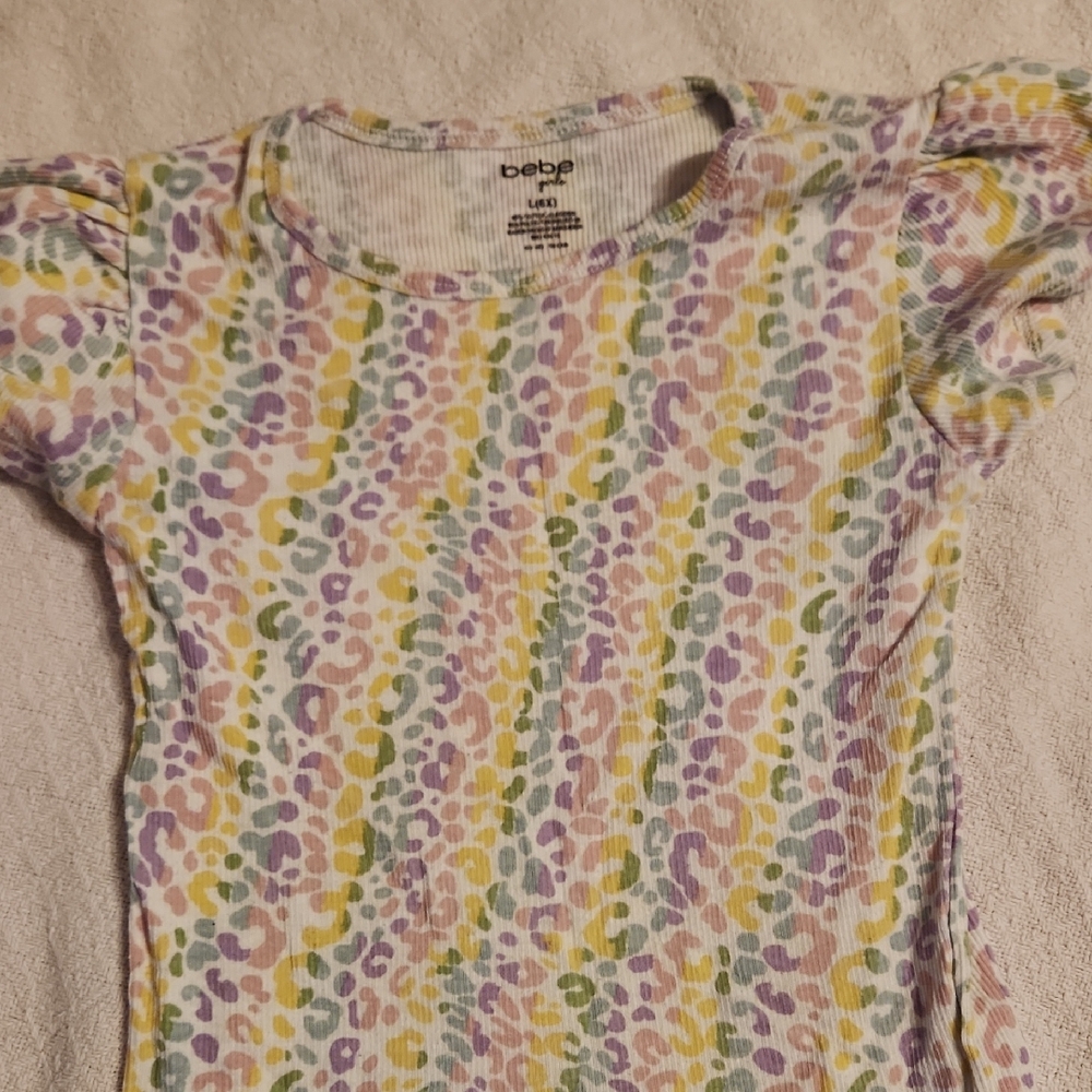 Bebe Girls' Pastel Leopard Print Tee